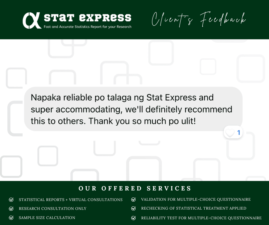 Feedback from Aljean G.M.