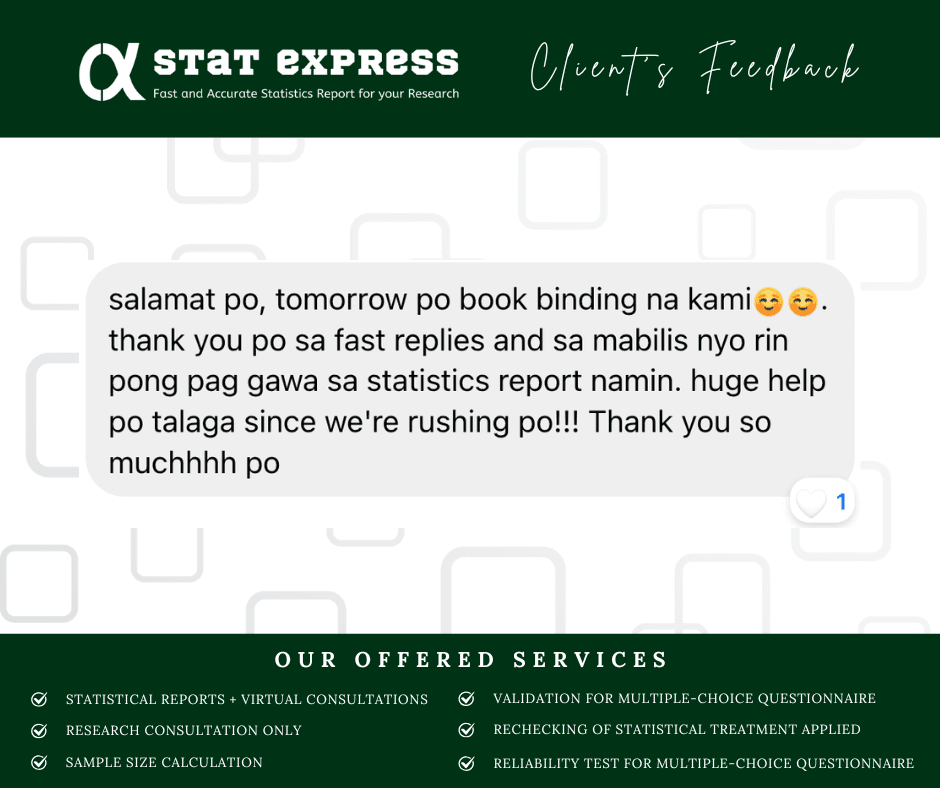 Feedback from Jhoanna M.R.